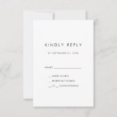 Chic Typography Simple RSVP Card (Voorkant)