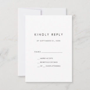Chic Typography Simple RSVP Card
