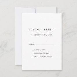 Chic Typography Simple RSVP Card Kaartje