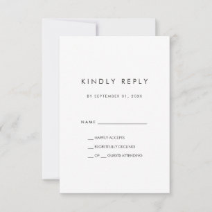 Chic Typography Simple RSVP Card Kaartje