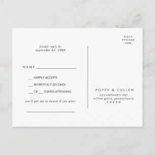Chic Typography Song Request RSVP Briefkaart