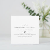 Chic Typography Square Wedding Kaart (Staand voorkant)