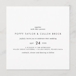 Chic Typography Square Wedding Kaart