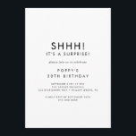 Chic Typography Surprise Party Kaart<br><div class="desc">Deze chic typography verrassing party uitnodiging is perfect voor een modern evenement. Het eenvoudige ontwerp biedt een klassiek, minimalistisch zwart-wit typografie met een rooskleurig boho-gevoel. in elke kleur. Houd het ontwerp minimaal en elegant, zoals het is, of personaliseer het door uw eigen grafiek en kunstwerk toe te voegen. Deze uitnodiging...</div>