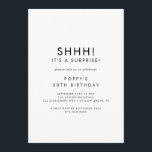 Chic Typography Surprise Party Kaart<br><div class="desc">Deze chic typography verrassing party uitnodiging is perfect voor een modern evenement. Het eenvoudige ontwerp biedt een klassiek, minimalistisch zwart-wit typografie met een rooskleurig boho-gevoel. in elke kleur. Houd het ontwerp minimaal en elegant, zoals het is, of personaliseer het door uw eigen grafiek en kunstwerk toe te voegen. Deze uitnodiging...</div>