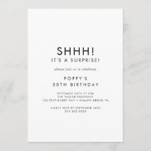 Chic Typography Surprise Party