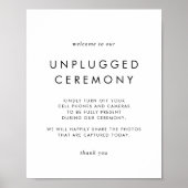 Chic Typography Unplugged Ceremony Sign Poster (Voorkant)