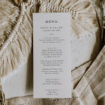 Chic Typography Weddenrenmenu Menu<br><div class="desc">Deze chic typography bruiloft is perfect voor een moderne bruiloft. Het eenvoudige ontwerp biedt een klassiek, minimalistisch zwart-wit typografie met een rooskleurig boho-gevoel. in elke kleur. Houd het ontwerp minimaal en elegant, zoals het is, of personaliseer het door uw eigen grafiek en kunstwerk toe te voegen. Dit menu kan voor...</div>