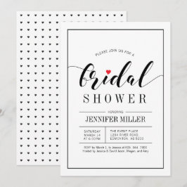 Chic Typography Wedding Bridal Shower Invitations Kaart