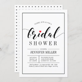 Chic Typography Wedding Bridal Shower Invitations Kaart
