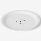 Chic Typography Wedding Cake Papieren Bordje (Gekanteld)