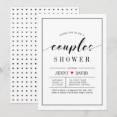 Chic Typography Wedding Couples Shower Invitations Kaart (Voorkant / Achterkant)