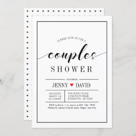 Chic Typography Wedding Couples Shower Invitations Kaart