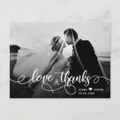 Chic Typography Wedding Dank u Foto Briefkaart (Voorkant)
