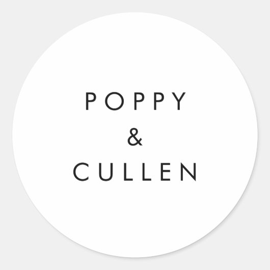 Chic Typography Wedding Envelope Seals Ronde Sticker (Voorkant)