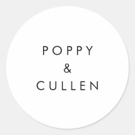 Chic Typography Wedding Envelope Seals Ronde Sticker