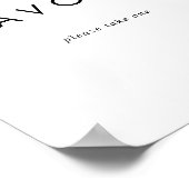 Chic Typography Wedding Favors Sign Poster (Hoek)