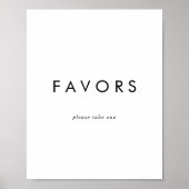 Chic Typography Wedding Favors Sign Poster (Voorkant)