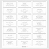 Chic Typography Wedding Guest Adresetiketten Sticker (Vel)
