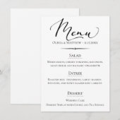 Chic Typography Wedding Menu (Voorkant / Achterkant)