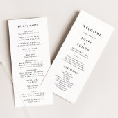 Chic Typography Wedding Programme Programmakaart