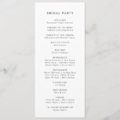 Chic Typography Wedding Programme Programmakaart (Achterkant)