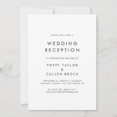 Chic Typography Wedding Reception Kaart (Voorkant)