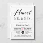 Chic Typography Wedding Rehearsal Dinner Kaart (Voorkant)
