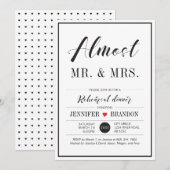 Chic Typography Wedding Rehearsal Dinner Kaart (Voorkant / Achterkant)