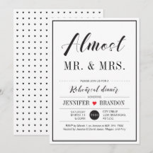 Chic Typography Wedding Rehearsal Dinner Kaart