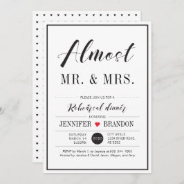Chic Typography Wedding Rehearsal Dinner Kaart