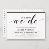 Chic Typography Wedding Rehearsal Dinner Kaart (Voorkant / Achterkant)