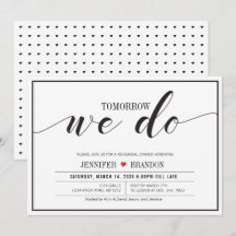Chic Typography Wedding Rehearsal Dinner Kaart