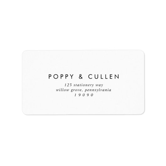 Chic Typography Wedding RSVP Adresetiketten Etiket (Voorkant)