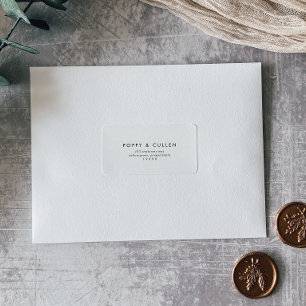 Chic Typography Wedding RSVP Adresetiketten Etiket