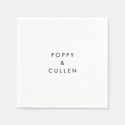 Chic Typography Wedding Servet (Voorkant)