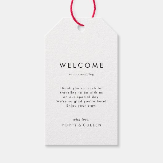 Chic Typography Wedding Welcome Cadeaulabel (Voorkant)