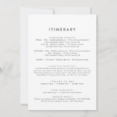 Chic Typography Wedding Welcome Letter & Itinerary (Achterkant)