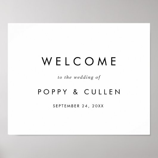 Chic Typography Wedding Welcome Poster (Voorkant)