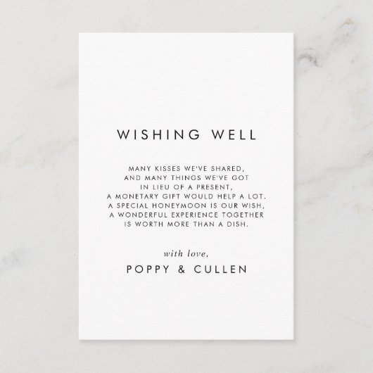 Chic Typography Wedding Wishing Well Kaart (Voorkant)