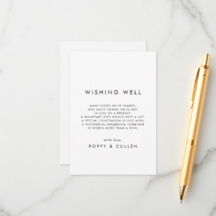 Chic Typography Wedding Wishing Well Kaart