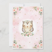 Chic Uil Blush Roze Goud Bloemen Meisje Verjaardag Kaart (Achterkant)