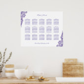 Chic Ultra Violet Kanten Stoelenplattegrond voor d Poster (Keuken)