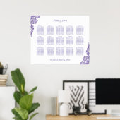 Chic Ultra Violet Kanten Stoelenplattegrond voor d Poster (Thuiskantoor)