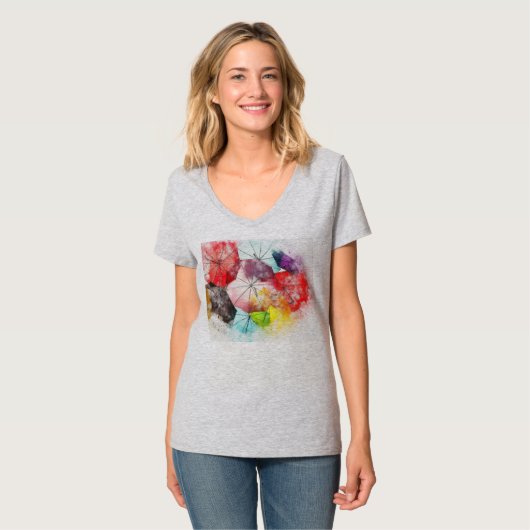 Chic Umbrella Design T-shirt voor dames (Voorkant volledig)
