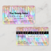 Chic Unicorn Holographic Glitter Drupt Krediet Visitekaartje (Voorkant / Achterkant)