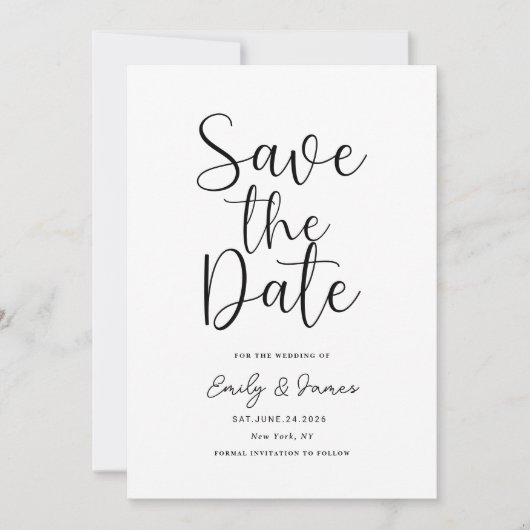 chic uniek Modern Elegant minimalistisch Save The Date (Voorkant)