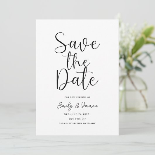 chic uniek Modern Elegant minimalistisch Save The Date (Staand voorkant)