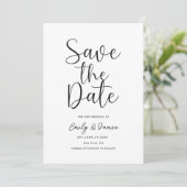 chic uniek Moderne Elegantie minimalistisch Save The Date (Staand voorkant)
