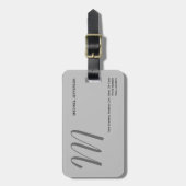 Chic Uniek Monogram Minimalistisch Bagagelabel (Voorkant verticaal)